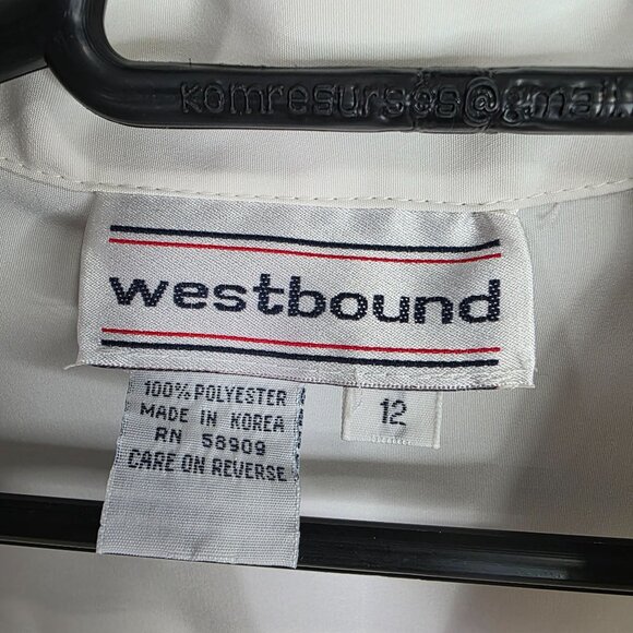 Womens Westbound Nautical White Shirt Anchor & Rope Embroidery Button Up Size 12 - Picture 3 of 8